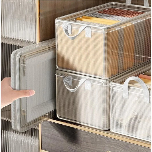 Caixa Organizadora Dobrável Impermeável – Malha Respirável para Roupas e Acessórios
