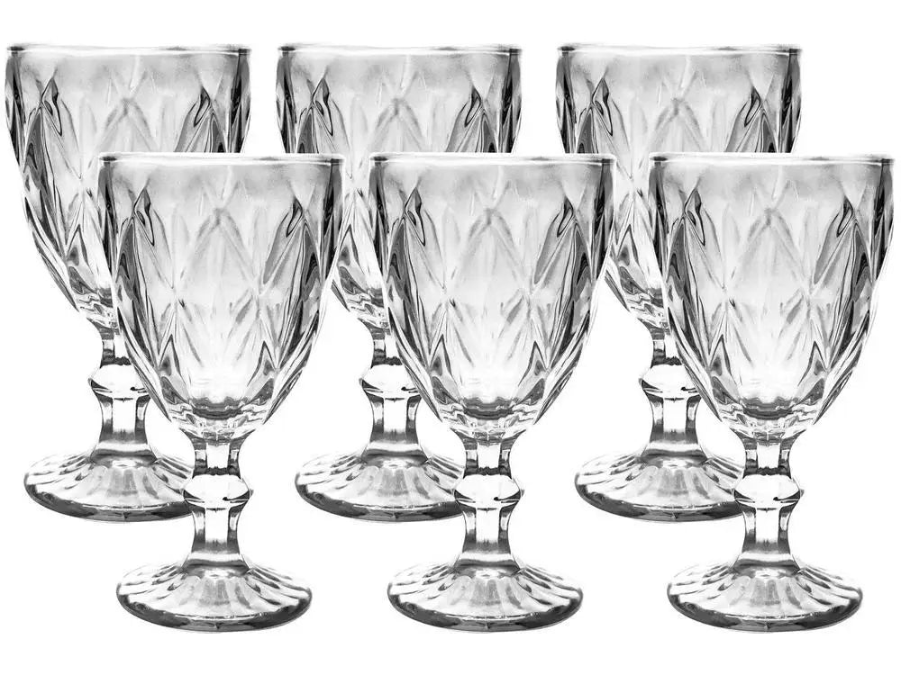 Conjunto Taça Diamante de vidro 330ml